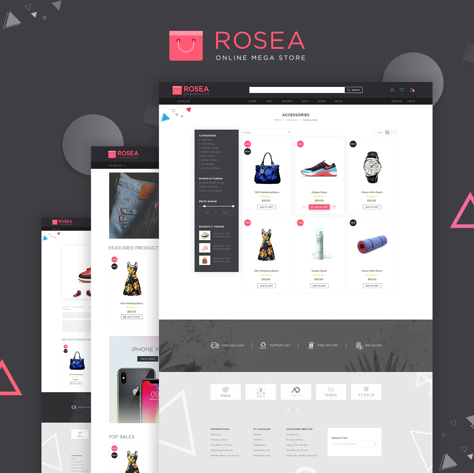 rosea theme all page